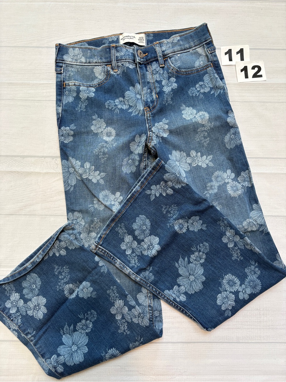 abercrombie kids Blue Floral Print Jeans